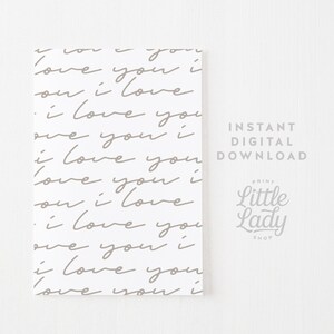 I Love You Printable Wall Art, Valentines Day Print, Gender Neutral ...