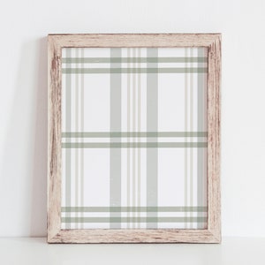Impressão xadrez verde de inverno, arte de parede imprimível de inverno, impressão moderna de fazenda, decoração rústica de parede de inverno, arte de parede de Natal