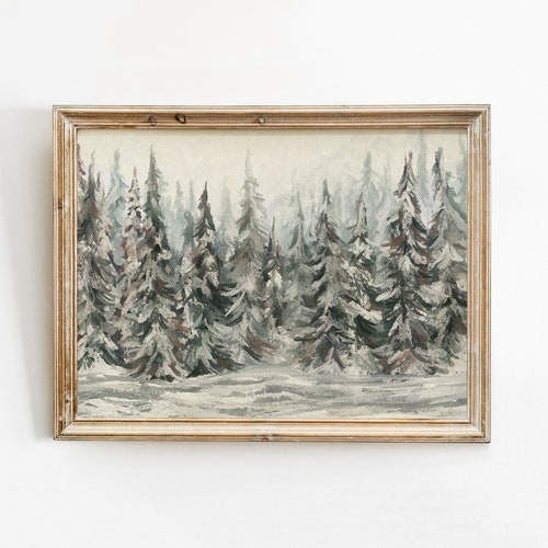 Ice Skating Print Vintage Christmas Winter Wall Art Etsy