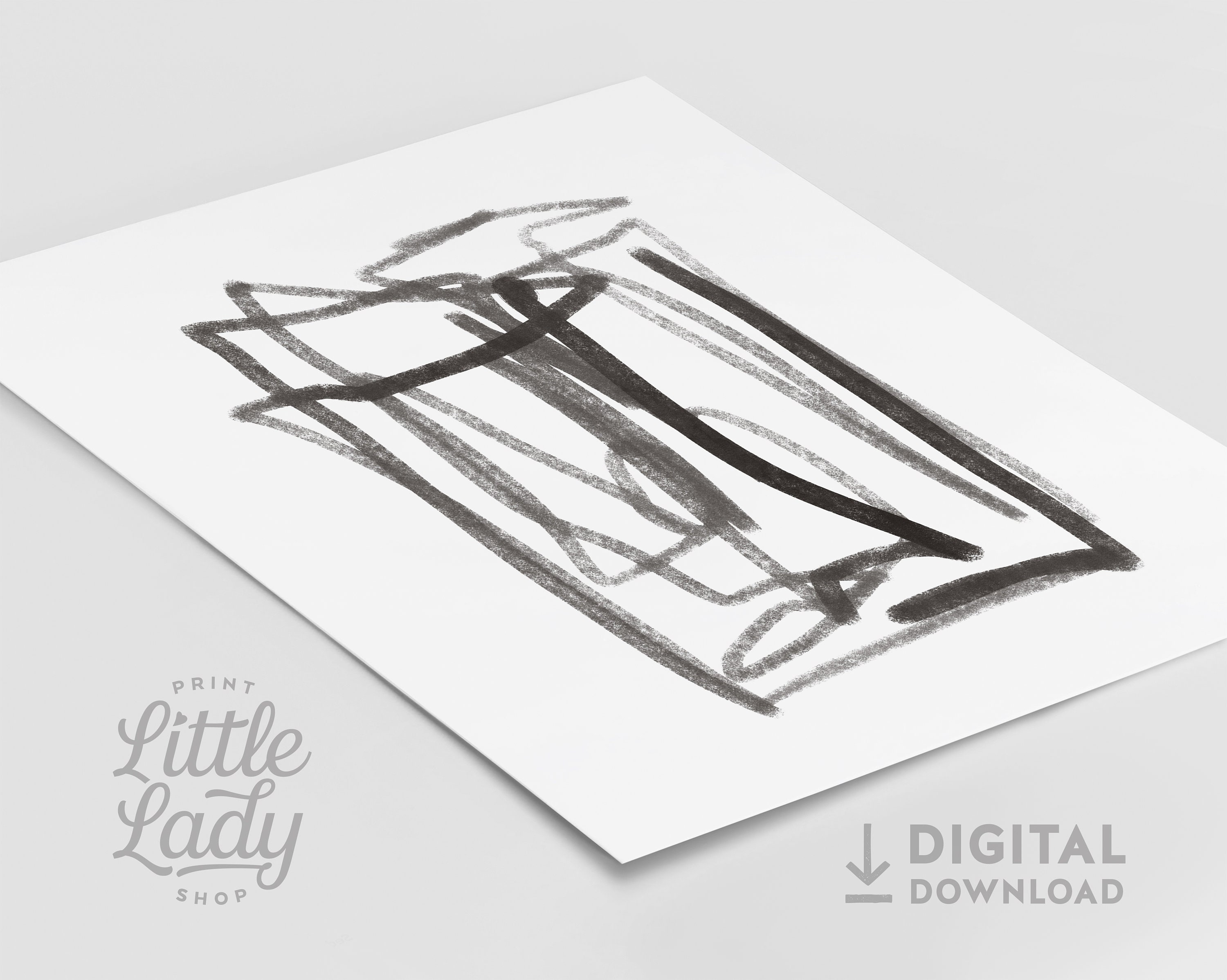 Line Drawing Line Art Abstract Art Print Black And White Print