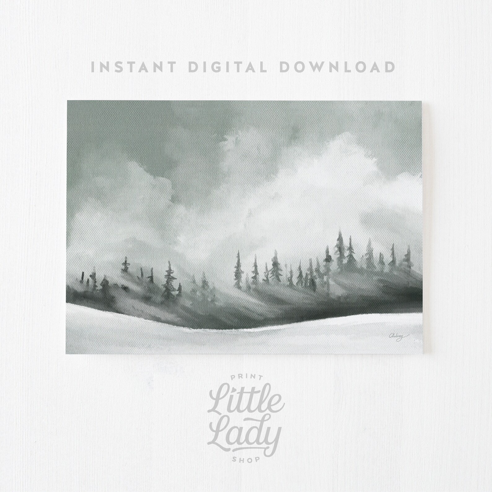 Winter Landscape Printable Wall Art Winter Trees Oil - Etsy Canada