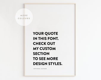 Impresión personalizada / Impresiones personalizadas / Tipografía personalizada / Impresión de cotización personalizada / Arte imprimible / Diseño personalizado / Impresión moderna / Impresión minimalista