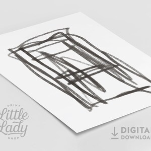 May include: Black and white abstract line art print. The lines are thick and bold, creating a sense of movement and energy.