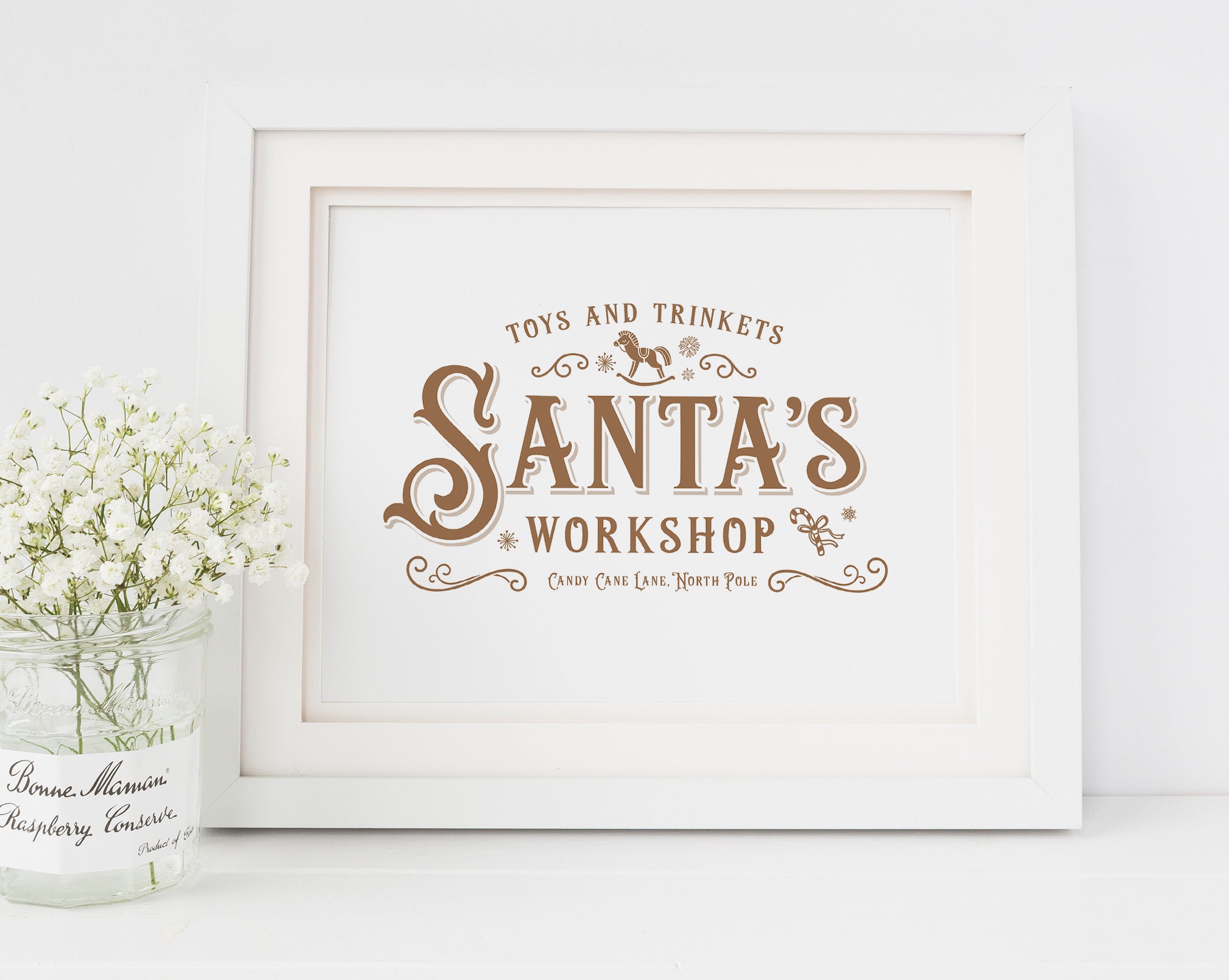 Christmas Printable Santa's Workshop Printable Art | Etsy