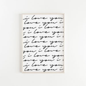 Printable Wall Art, I Love You Print, Bedroom Decor, Nursery Decor ...