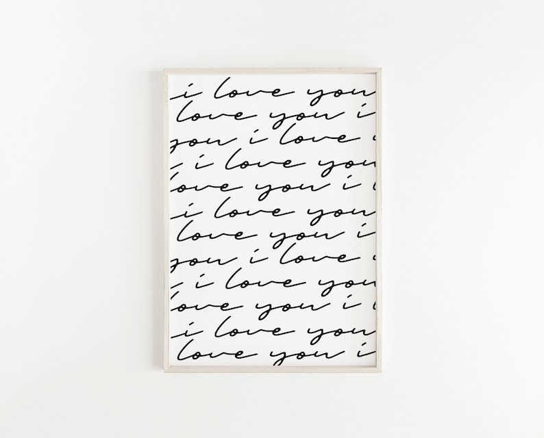 Printable Wall Art I Love You Print Bedroom Decor Nursery Etsy