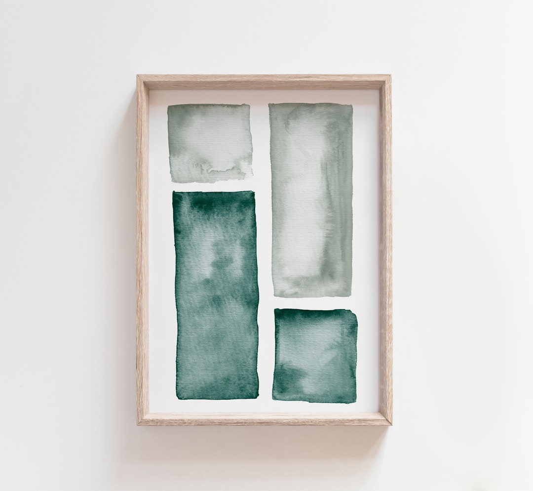 Geometric Abstract Print, Printable Wall Art, Watercolor Art Painting ...