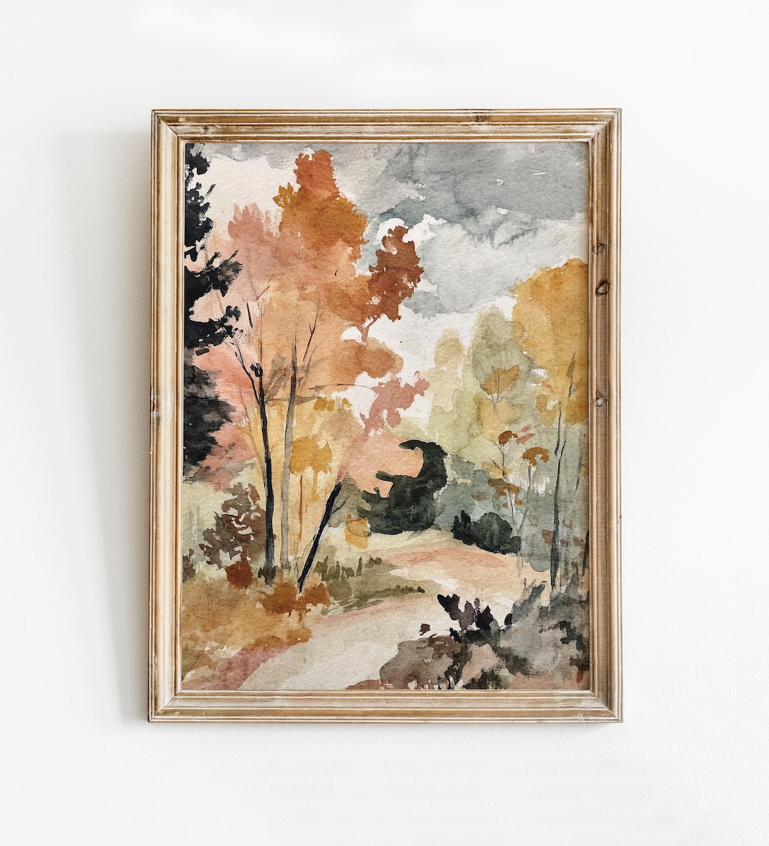 Fall Tree Landscape Printable Wall Art – Rustic Autumn Decor, Cozy ...