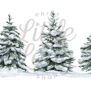 Snowy Trees Winter Print, Winter Printable Wall Art, Winter Landscape ...