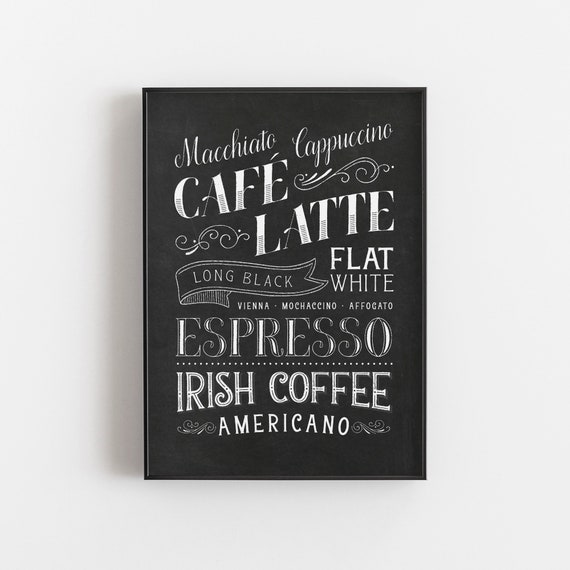 Kitchen Print, Coffee Print, Kitchen Printable art, Coffee Poster, Kitchen wall art, Coffee lover gift, Chalkboard Typography, Kitchen Decor