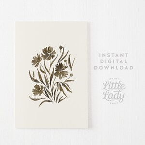 May include: A digital print of a watercolor illustration of a bouquet of brown flowers on a cream background. The text "PRINT LITTLE LADY SHOP" is in the bottom right corner.