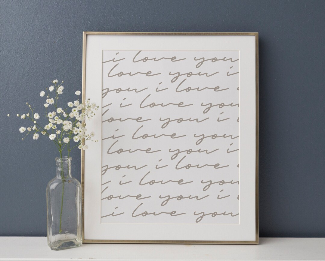 I Love You Printable Wall Art, Valentines Day Print, Gender Neutral ...