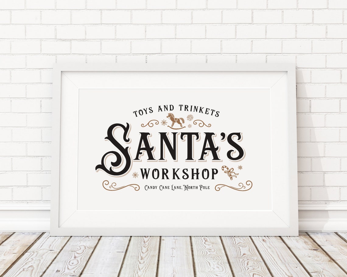 Printable Art Christmas Printable Santa's Workshop | Etsy Canada