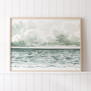 Ocean Print, Beach Print, Printable Wall Art, Coastal Wall Decor, Tropical Watercolour Painting, Seascape Digital Download