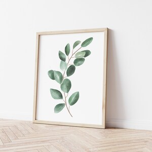 Eucalyptus Print, Botanical Print, Printable Wall Art, Eucalyptus Watercolor, Minimalist Print, Leaf Print, Botanical Wall Decor image 3