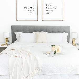 Set of 2 prints-Rustic Decor-Wedding Gift-Bedroom Decor-Printable Art-I belong With you-You belong with me-Minimalist Print Rustic Wall Art image 3