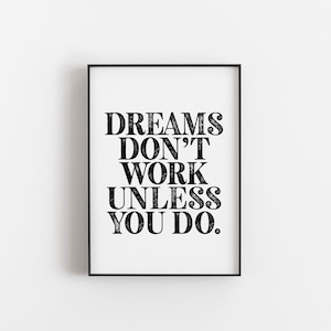 Dreams Don't Work Unless You DO Bumper Sticker Interior or - Etsy ...