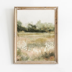 Frühling Landschaft Malerei, Natur Druck, Landschaft druckbare Wandkunst, Land Vintage Dekor, Sommer Landhaus Blumen Poster