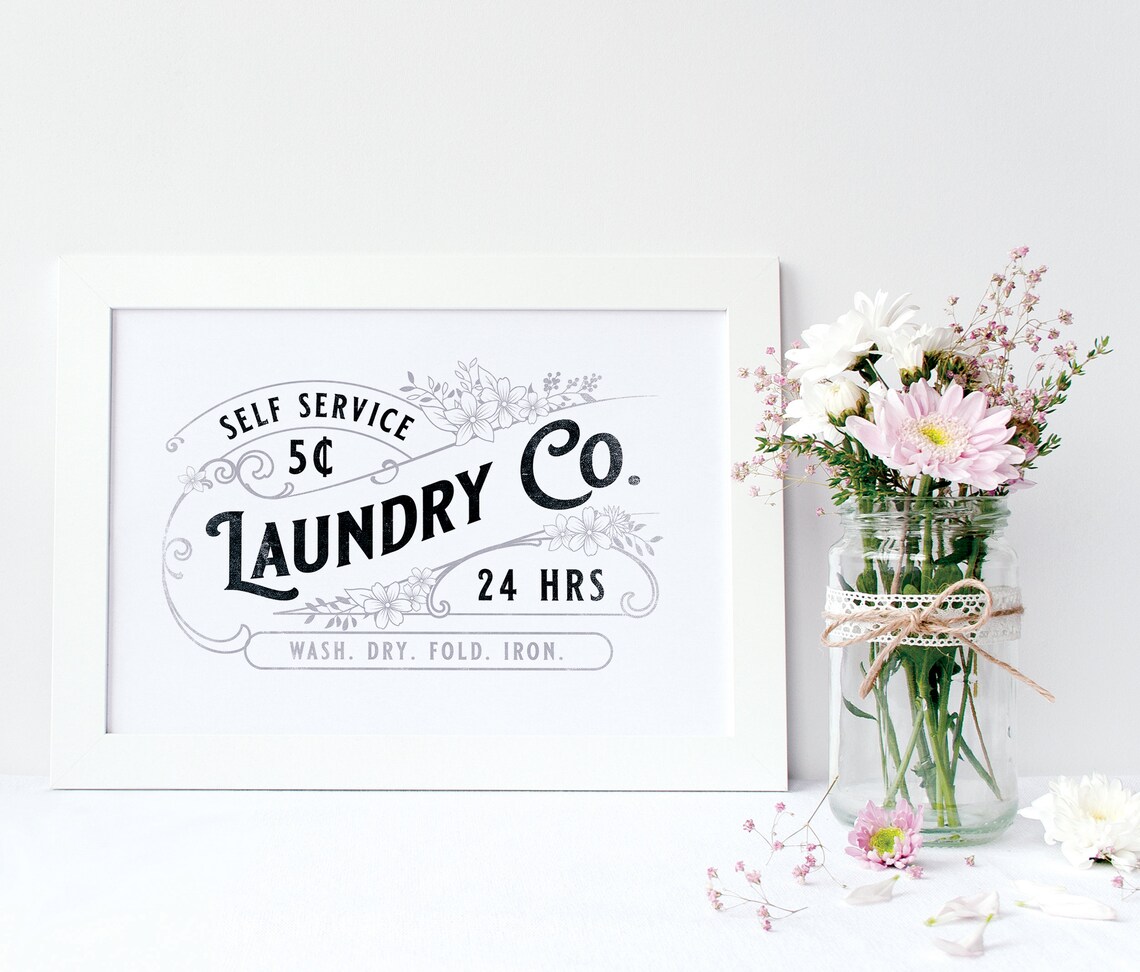 Vintage Laundry Print Printable Art Laundry Wall Decor Etsy