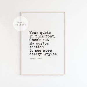 Custom Typewriter Print, Personalized Custom Printable Wall Art, Custom Quote, Custom Design, Author Quote Print,