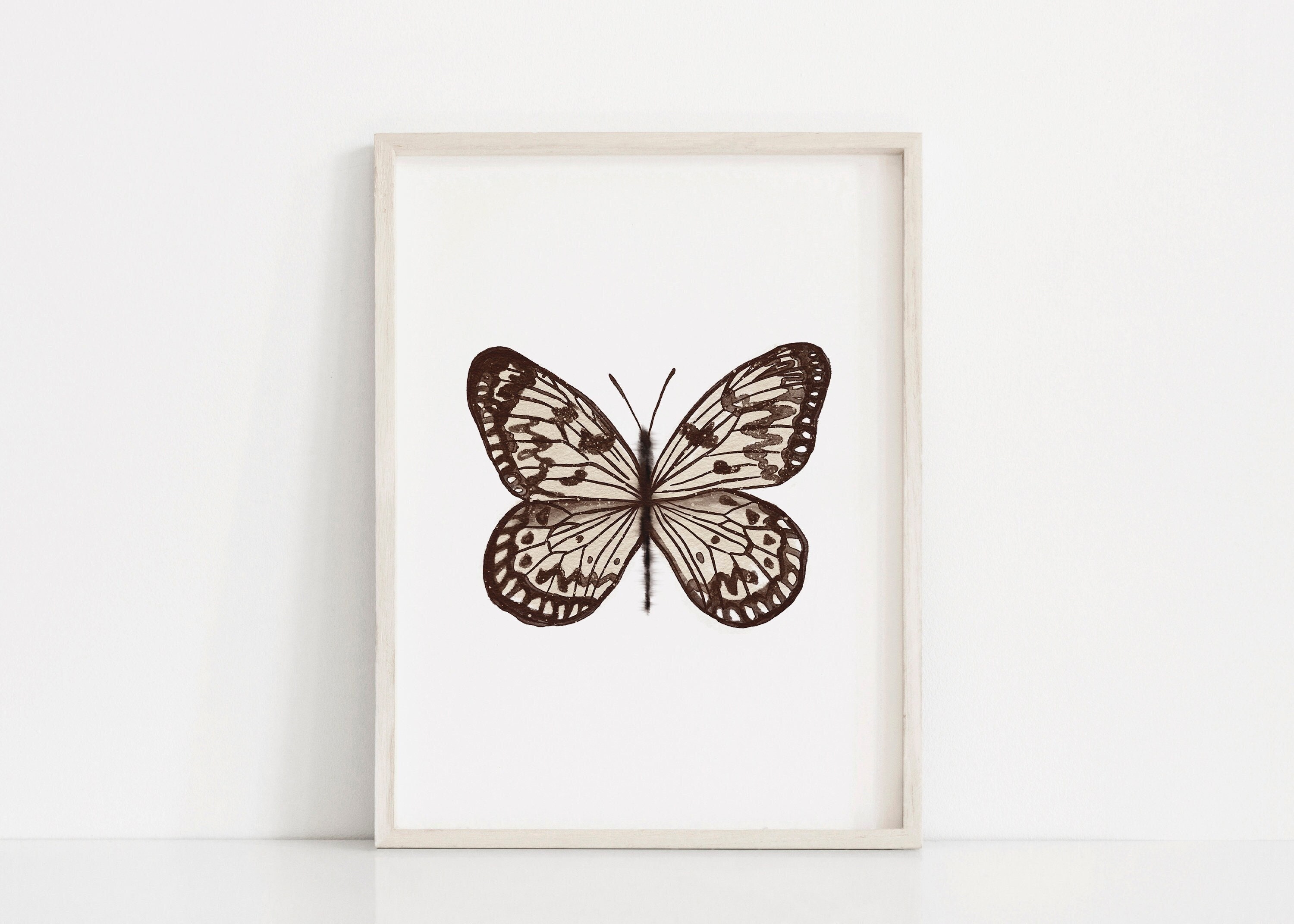 boho butterfly, printable art, digital download, girl's room decor, modern, retro, vintage decor, boho girl's nursery, butterfly wall art