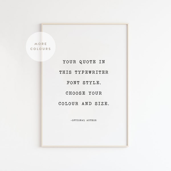 Typewriter Quote Etsy