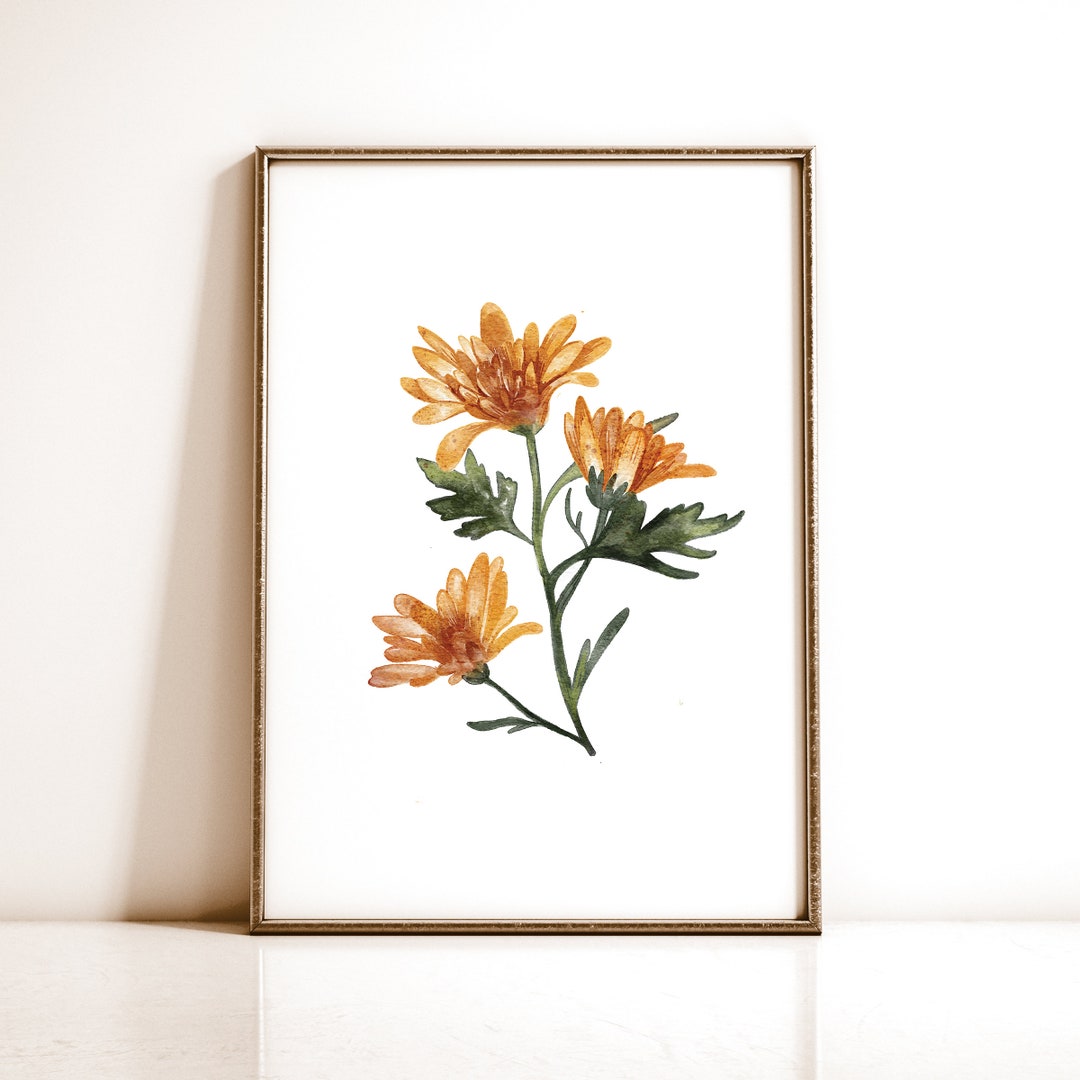 Autumn Flower Print, Fall Printable Wall Art, Eclectic Fall Decor, Fall ...