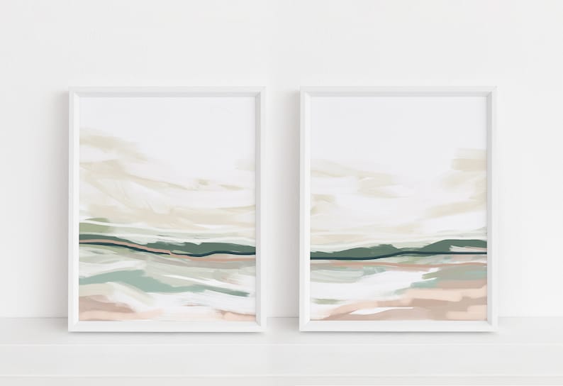 Set of Two Prints Abstract Landscape Printable Art Set of Etsy