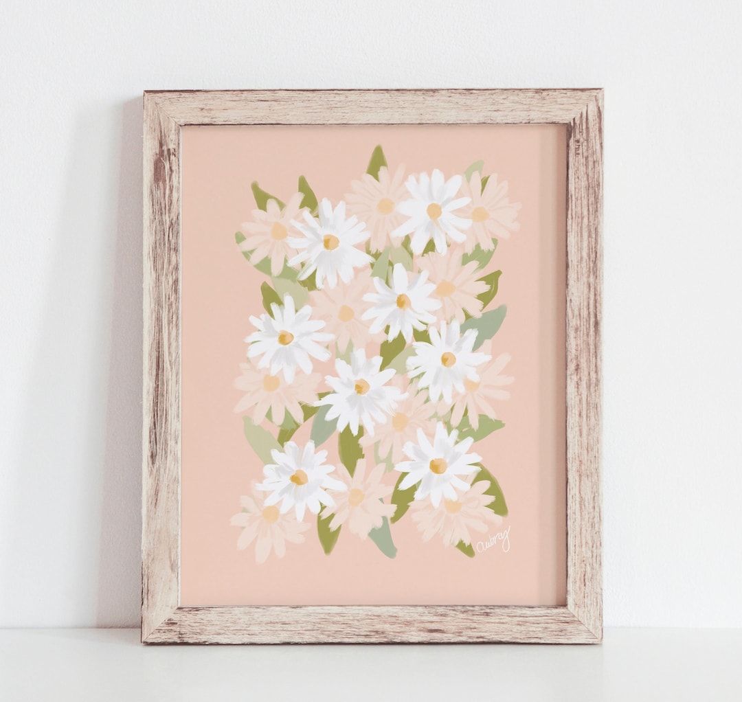 Daisy Flower Print, Flower Printable, Daisy Painting, Printable Art ...