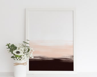 Pink and Black Abstract Print, Abstract Printable Art, Abstract Painting, Modern Wall Decor, Brush strokes, Minimalist Print