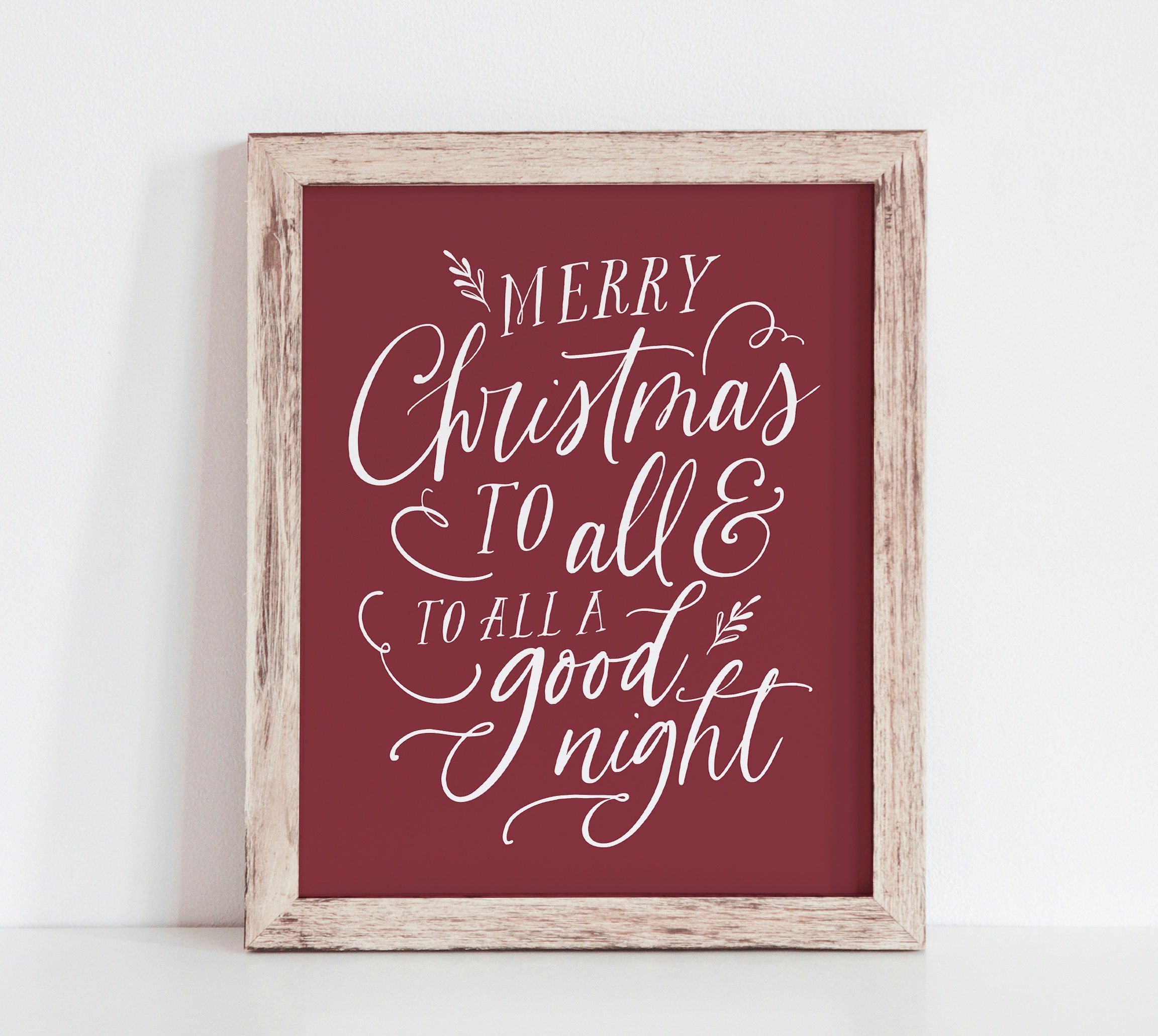 Merry Christmas to All Print, Christmas Saying Printable Wall Art, Calligraphy Christmas Wall Decor, Red Christmas Decorations, Holiday Sign