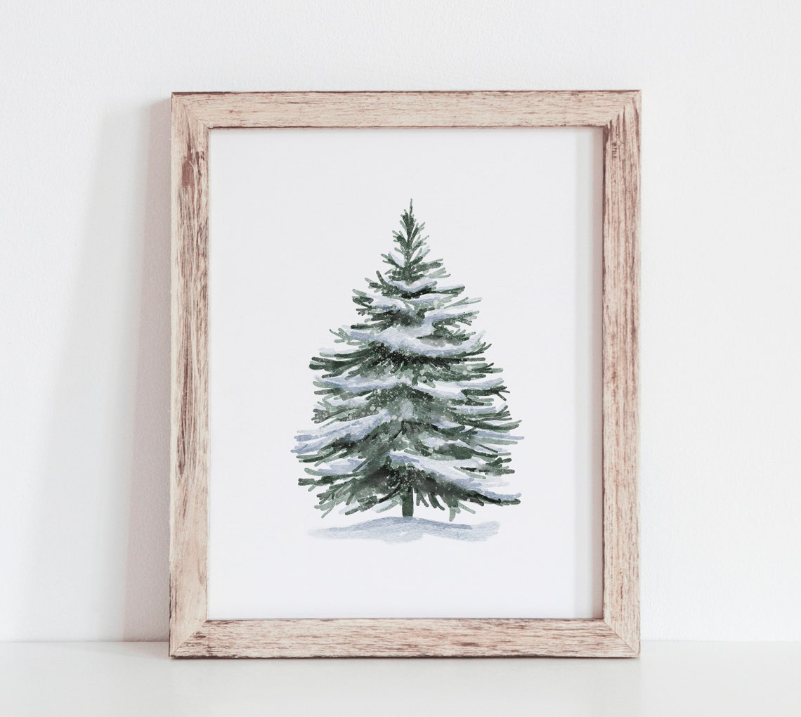 Set of 3 Christmas Tree Prints, Christmas Printable Wall Art,