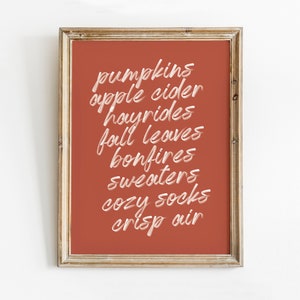 Fall Sayings Print, Printable Wall Art, Fall Typography Print, Fall wall art, Fall Decor, Rust orange, Fall signs, Thanksgiving decor