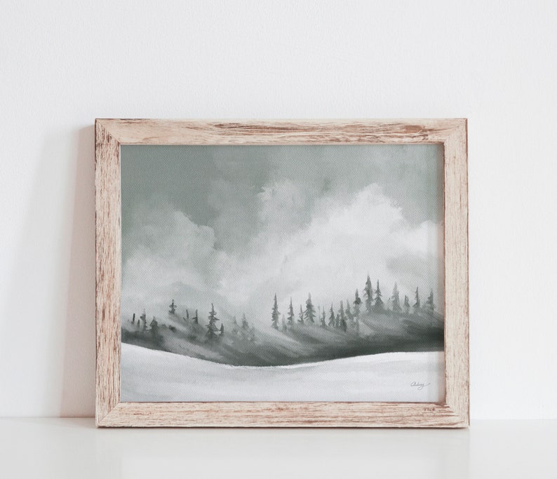 Winter Landscape Printable Wall Art Winter Trees Oil Etsy Canada