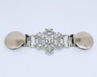 Schneeflocke Pullover Clip, Strass Cardigan Cinch, handgemachter Schmuck