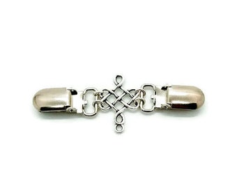 Keltischer Knoten Cinch Clip, Handgefertigte Strickjacke