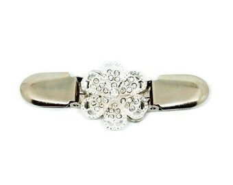 Strass Blume Pullover Clip, Kleid Cinch, handgemachter Schmuck