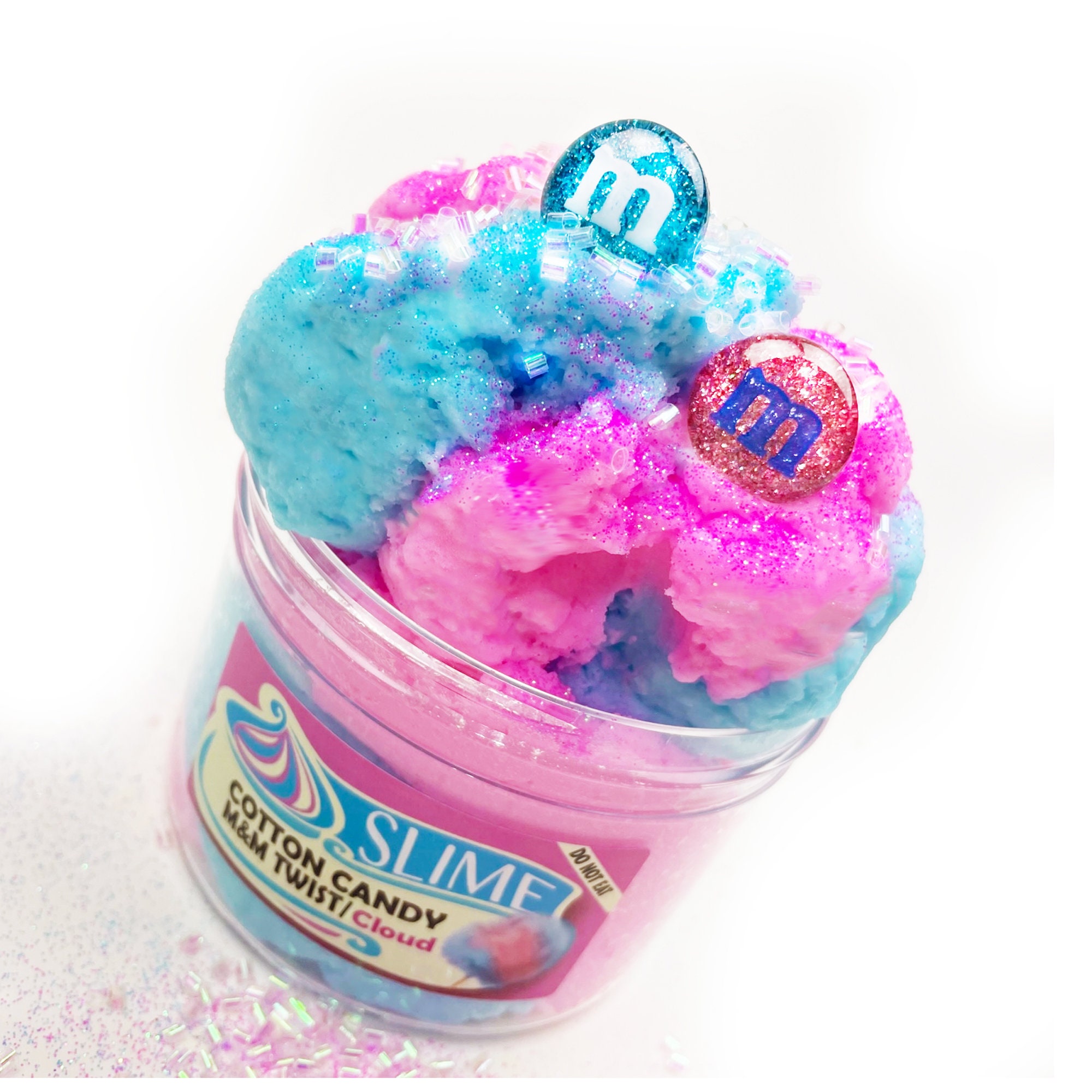 Cotton Candy M&M Twist Cloud Slime With Charms 
