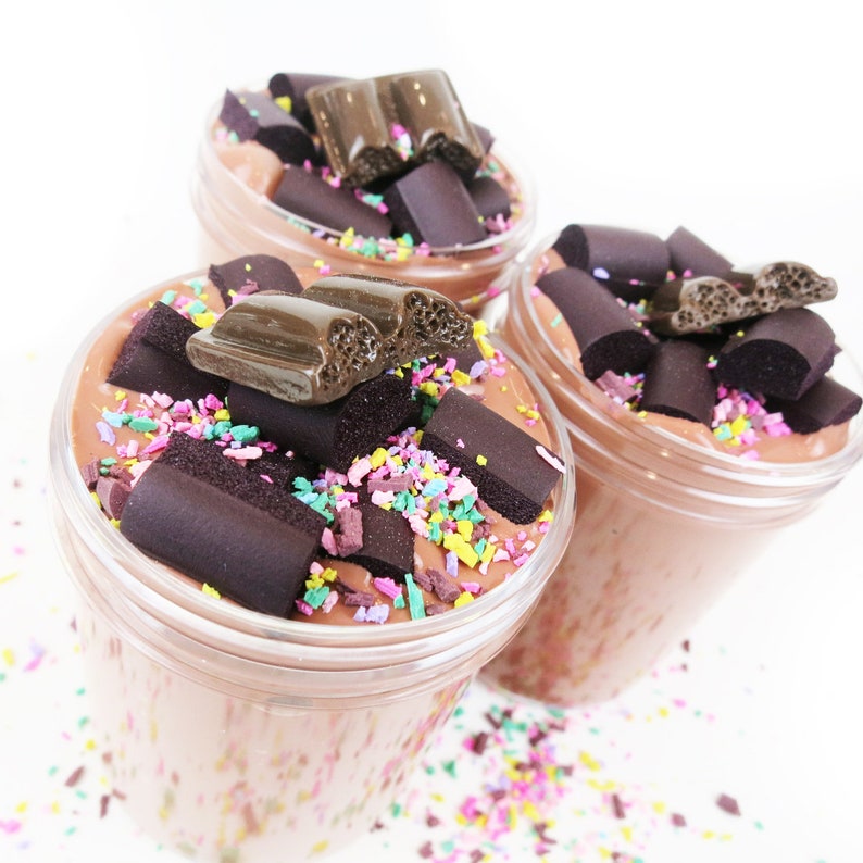 French Silk Chocolate Cake Slime (Scented) with Charm 