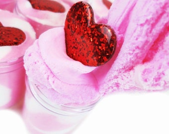 White Chocolate Cherry Valentine - Cloud Slime w/ Charm - Scented