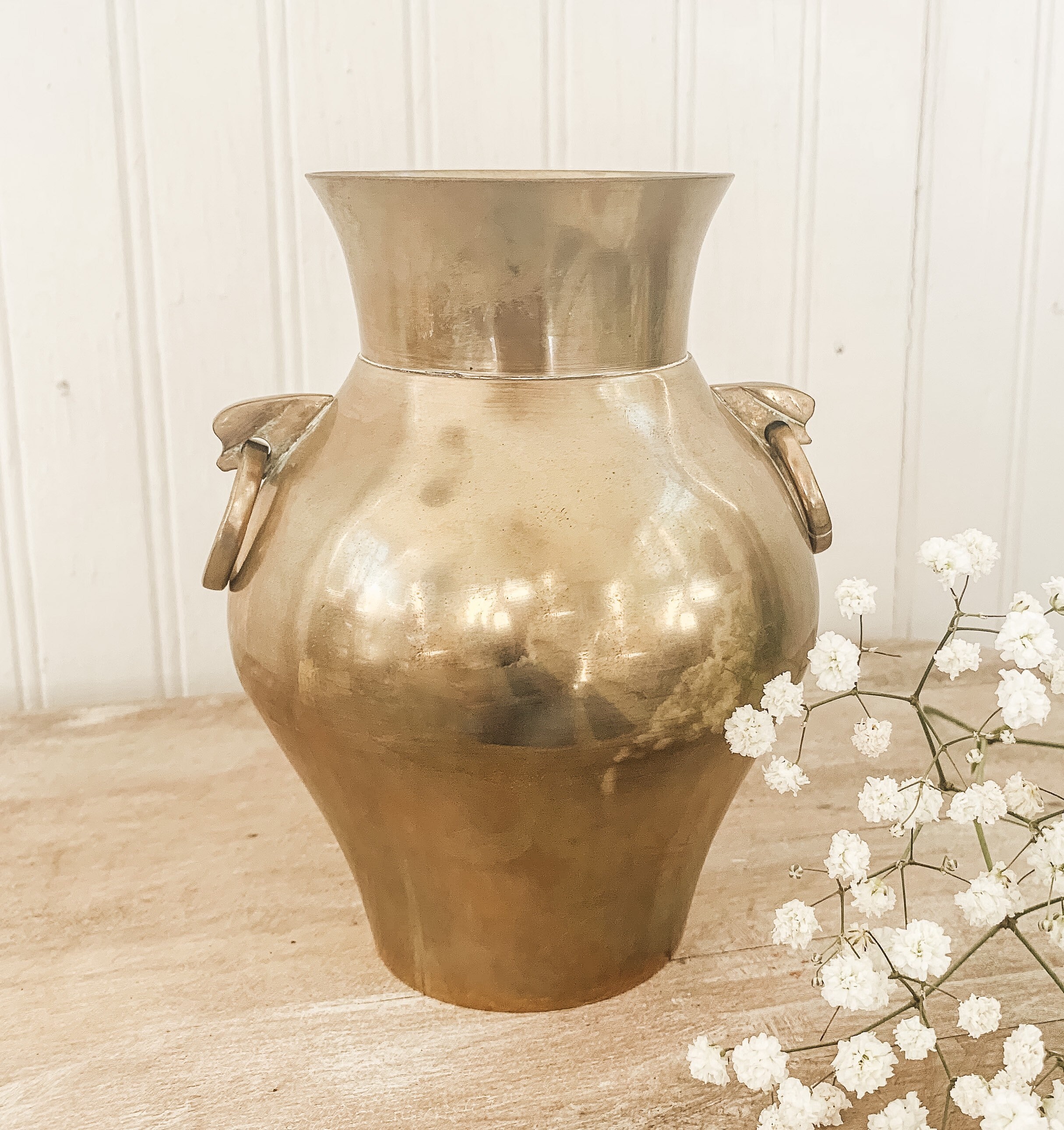 Vintage Brass Flower Vases Set of 2 Made in Korea Home Décor Vases Home