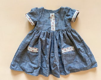 4T Chambray Apple Picking Dress