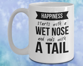 Bonheur commence avec un nez humide et se termine par une queue de tasse à café