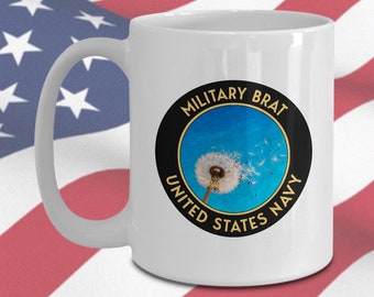 Military Brat - United States Navy Coffee Mug, Gold Accents - Etsy