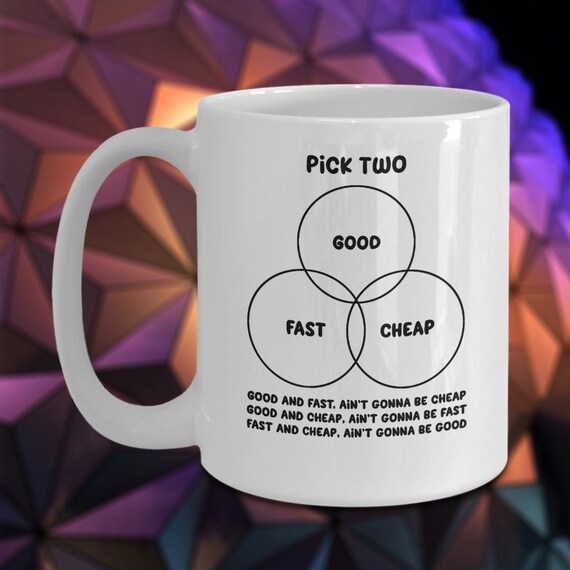 Pick Two - You Want It Good, Fast, Cheap Coffee Mug - Etsy