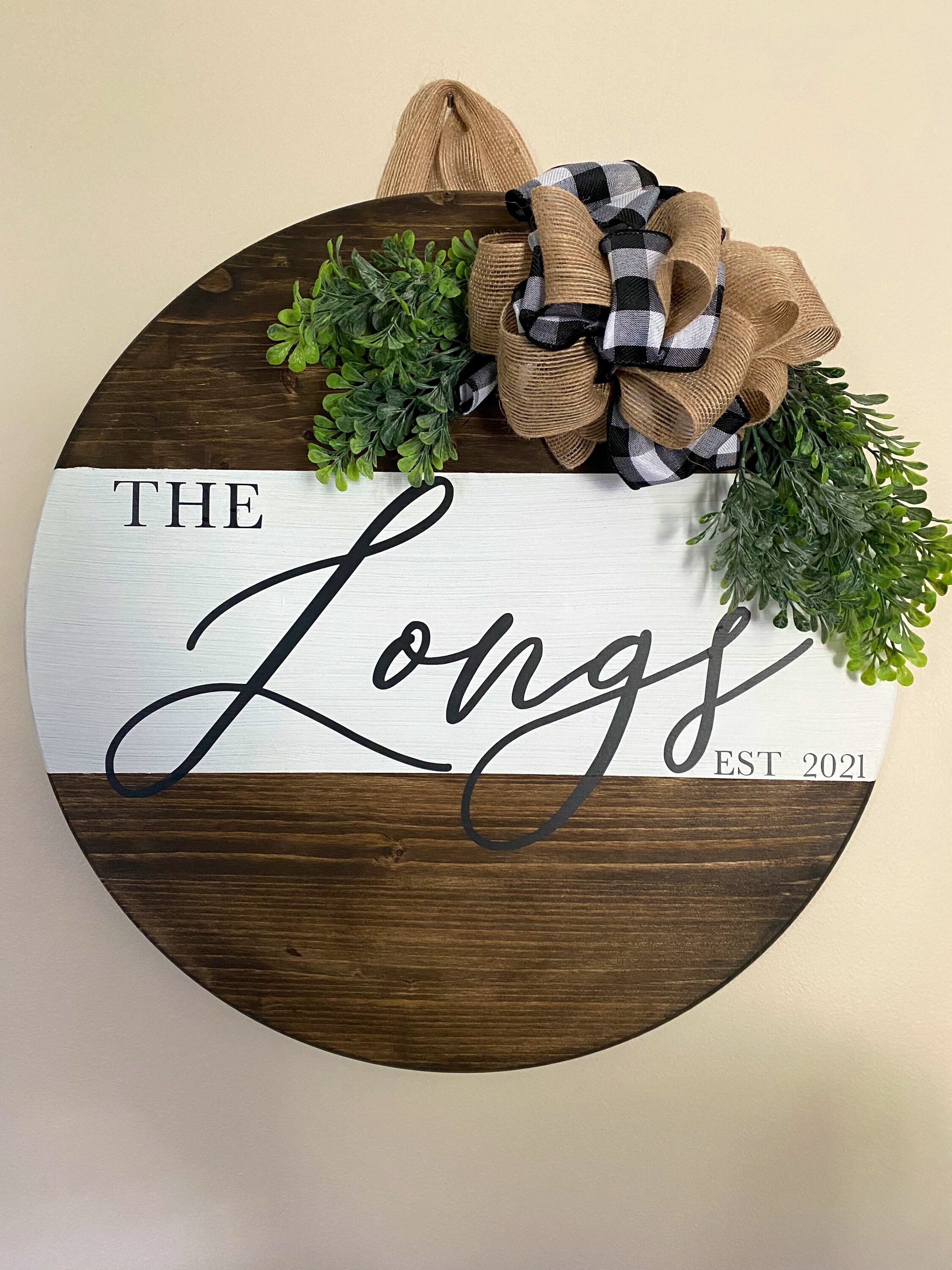Personalized Door Hanger / Front Door Decor / Family Name Door Etsy