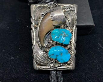 Old Pawn Fred Harvey Era Navajo Bear Paw Pin Ingot Sterling Silver