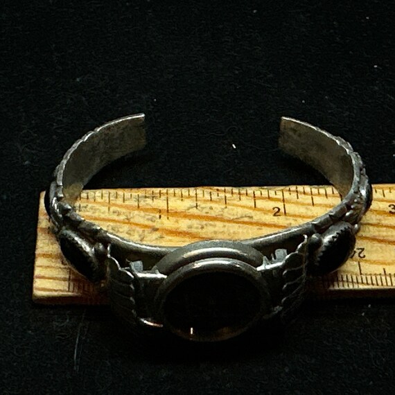 Vintage Old Pawn Navajo Sterling Silver and Onyx … - image 7