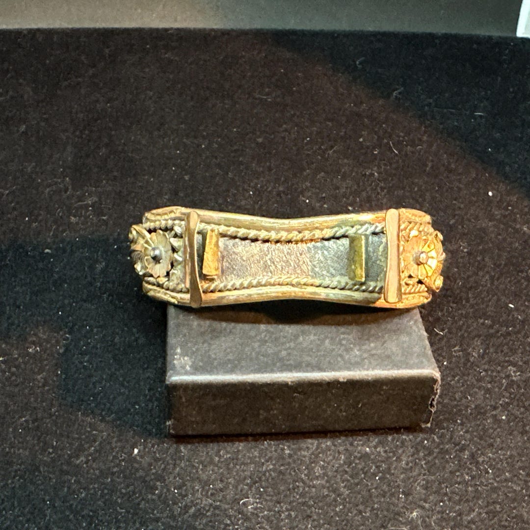 SIZE 6 1/8 Vintage Old Pawn 12K Gold Fill Sterling Silver Watch Cuff