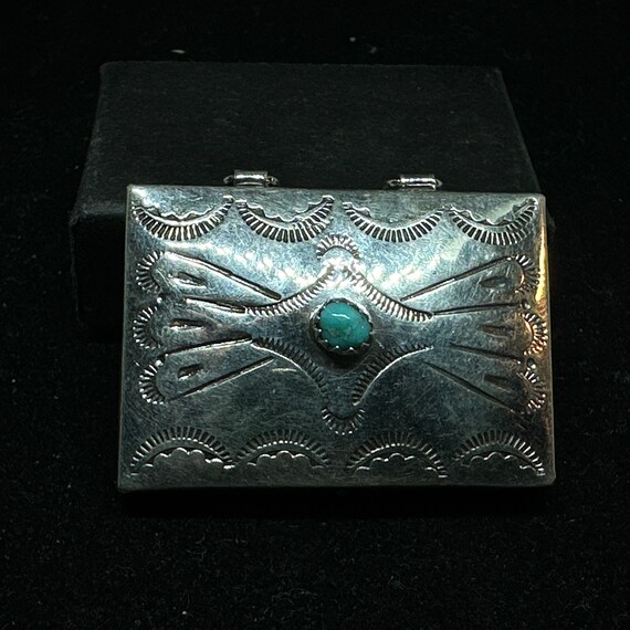 Vintage Old Pawn Stamped Sterling Silver with Tur… - image 1